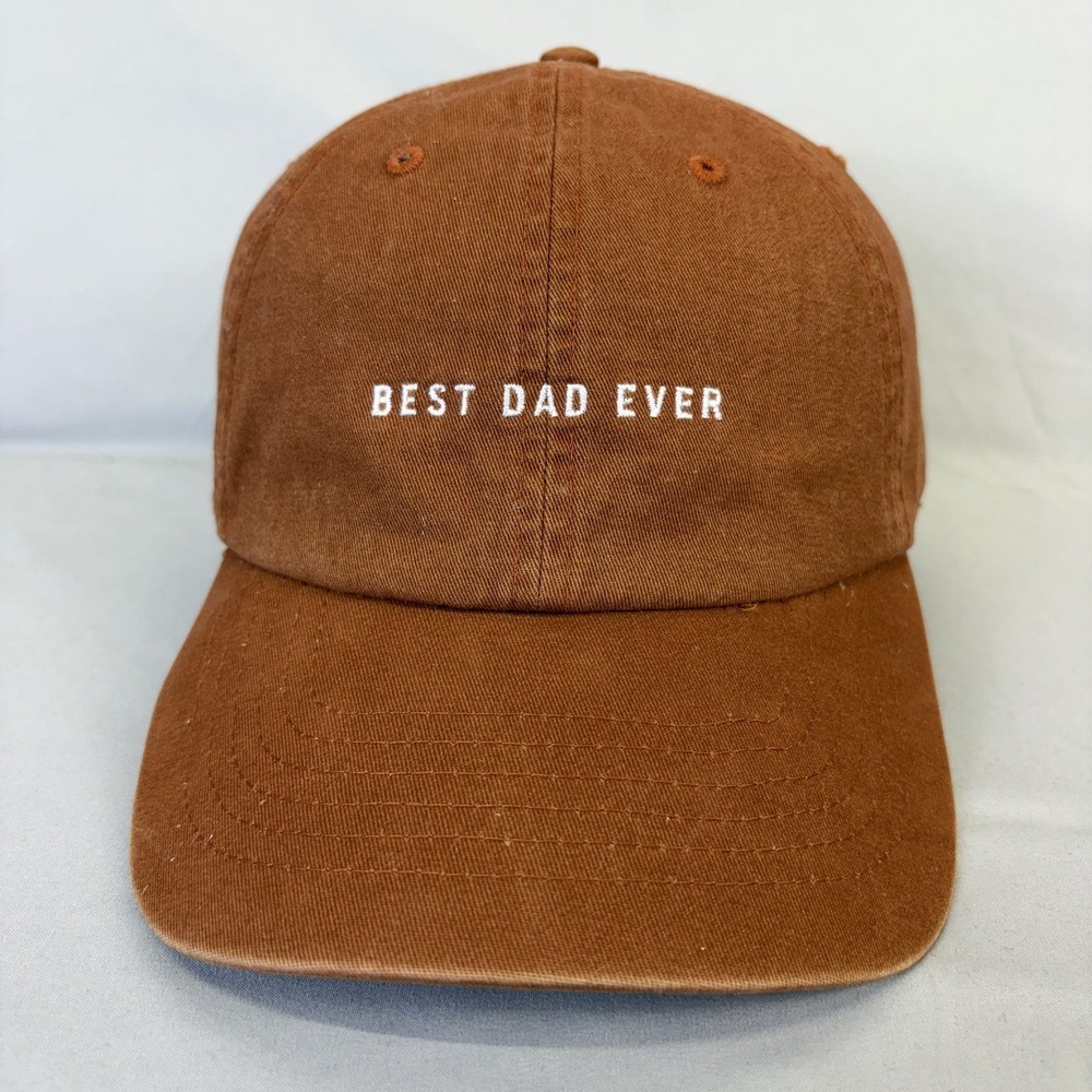 Wembley Baseball Cap Best Dad Ever Mens OS Brown Embroidered Dad Hat
